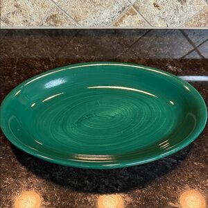Vibrant Green Ceramic Serving Platter made in Italy